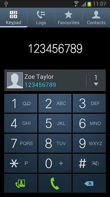 Key in the required number and press the video call icon.