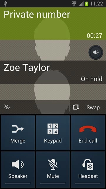 Press Swap to swap calls.