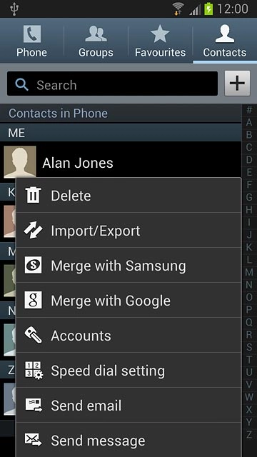 Press Import/Export.