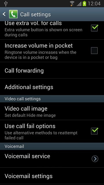 Press Voicemail settings.