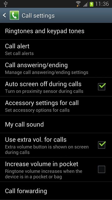 Press Call forwarding.