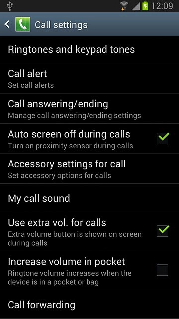 Press Call forwarding.