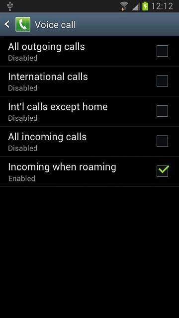 Incoming when roaming