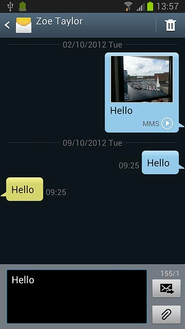 Press the send icon.