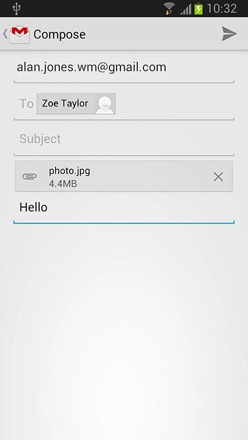 Press the send icon.
