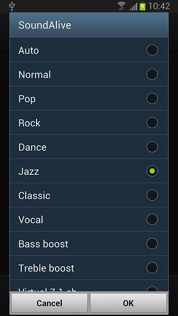 Press the required sound quality.
