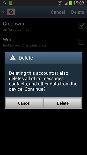 Press Delete to confirm.