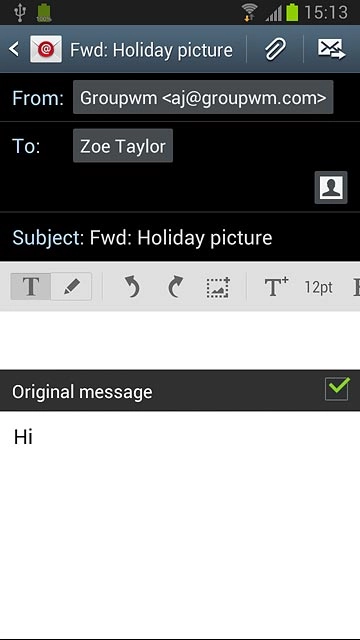 Press the send icon.