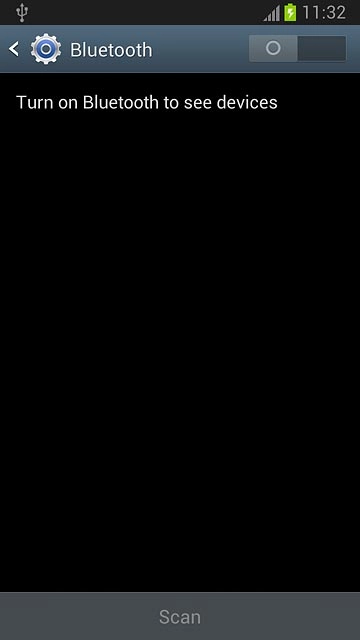 Press the indicator next to Bluetooth to turn on Bluetooth.