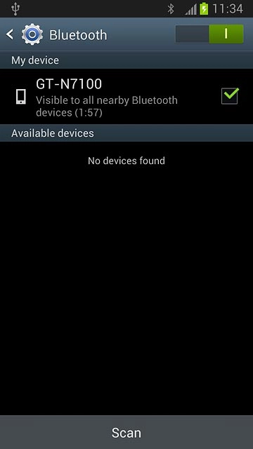 When the box next to the name is ticked (V), Bluetooth visibility is turned on.