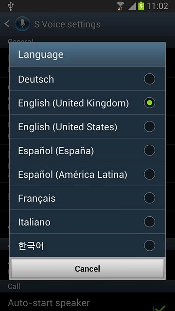 Press the required language.