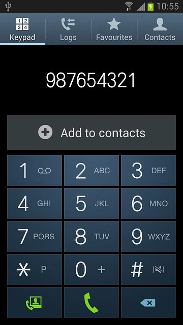 Key in the required number and press the call icon.