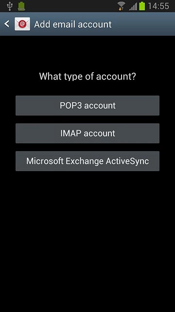 Press Microsoft Exchange ActiveSync.