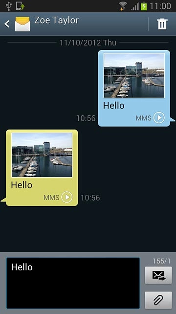 Press the send icon.