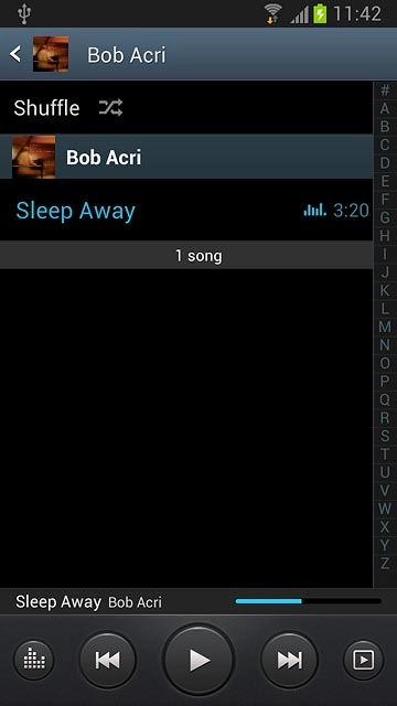 Press the required audio file.