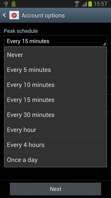 Press Never or the required period.