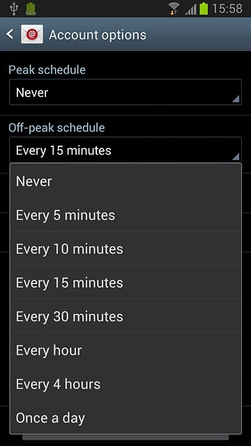 Press Never or the required period.