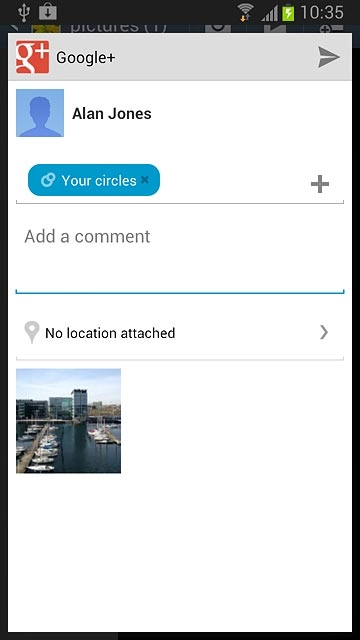 Press Add a comment and key in text for the picture.