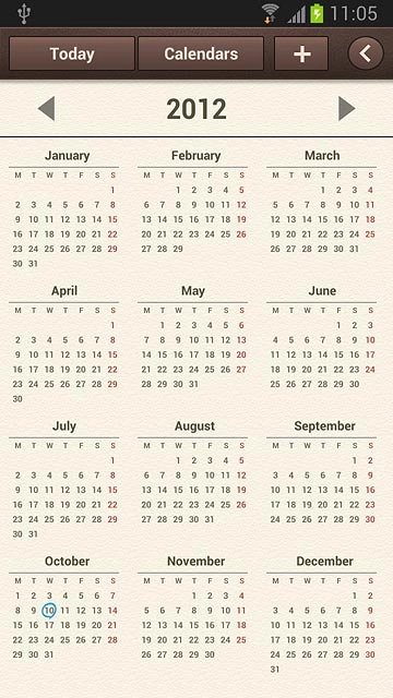 Press arrow left at the top of the display.