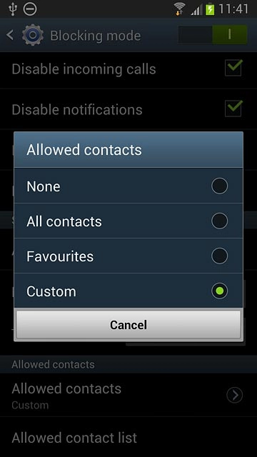 If you select Custom:
