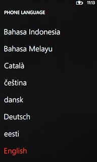 Press the required language.