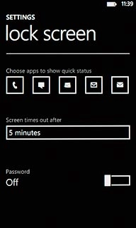 Press the indicator next to Password to turn on the function.