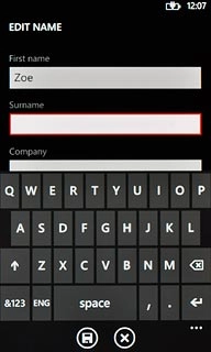 Press the field below Surname and key in the required last name.