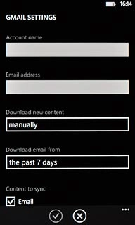 Press the field below Account name and key in a name for the email account.