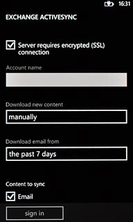 Press the field below Download email from.