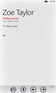 Press the reply icon.