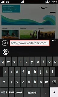 Key in the address of the required web page and press arrow right.