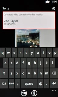 Press the required contact.Write subject and text for your picture message.