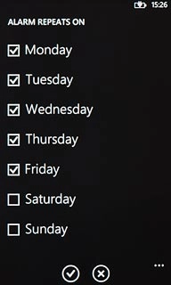 When the box next to a day is ticked (V), the day is selected.