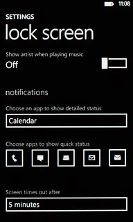 Press the field below Screen times out after.