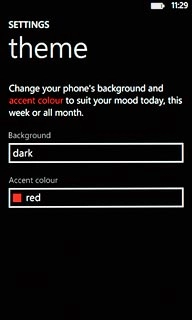 Press the field below Accent colour.