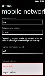 Press automatic.Wait while your phone finds the network.