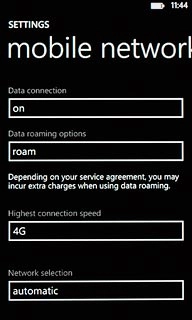 Press the field below Network selection.