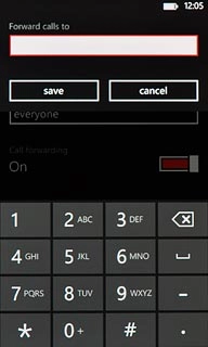 Key in the required number and press save.A request to turn on the setting is sent to the network.