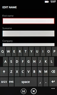 Press First name and key in the required first name.