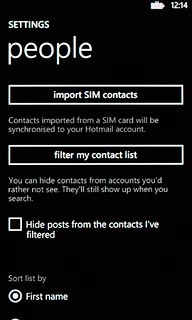 Press import SIM contacts.