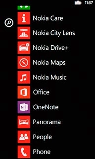Slide your finger left on the display.Press Phone.