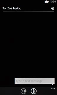 Press the text input field.Write the text for your text message.