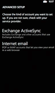 Press Internet email.