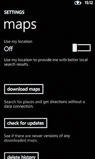Press the indicator next to Use my location.Depending on the current setting, the function is turned on or off.