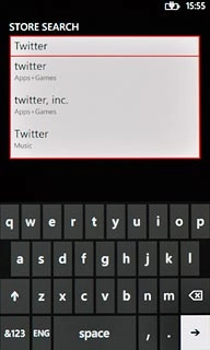 Key in Twitter and press arrow right.