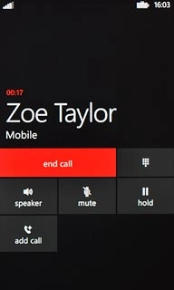 Press end call to end the call and return to standby mode.