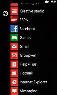 Slide your finger left on the display.Press Messaging.