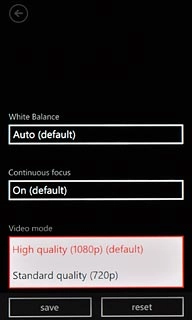Press the required setting.