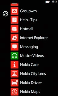 Slide your finger left on the display.Press Nokia Maps.