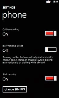 Press the indicator next to Call forwarding to turn off the function.